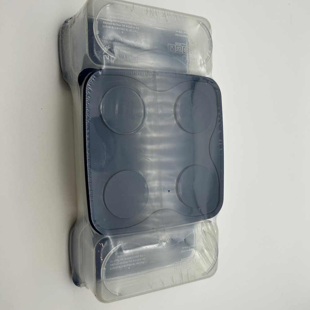 Dabney Lee Food Storage Container Set Navy Blue BPA Free Microwave Safe ISN392TS